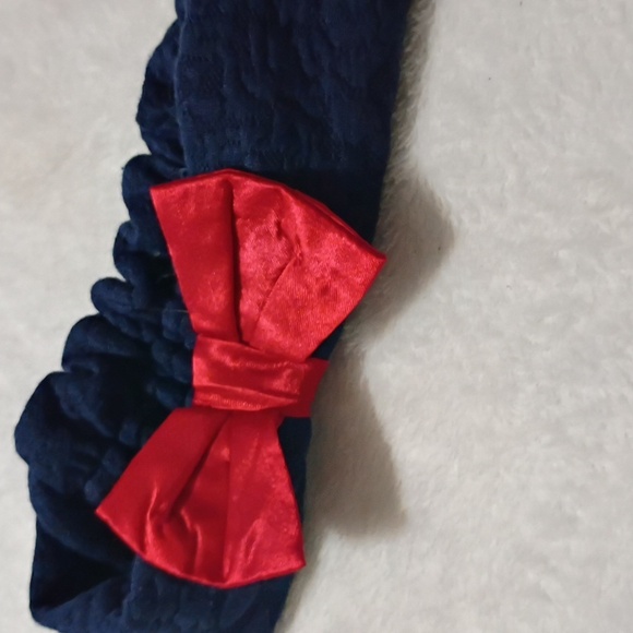Little Lass Navy Pea Coat with Red Bow - Picture 7 of 7